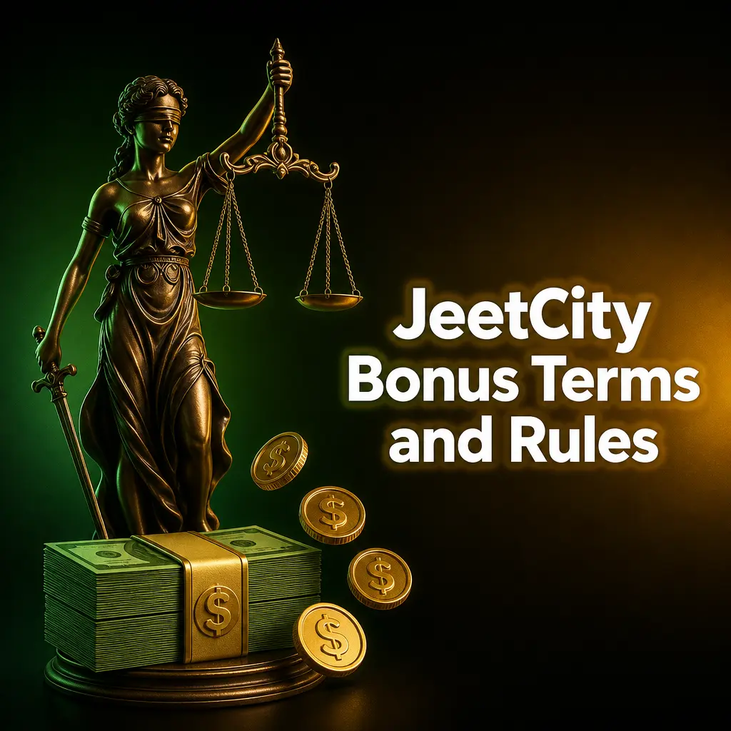 JeetCity bonus terms: AUD 20 min deposit, 40x wagering, 30-day expiry, one active bonus, 18+ eligible players only.