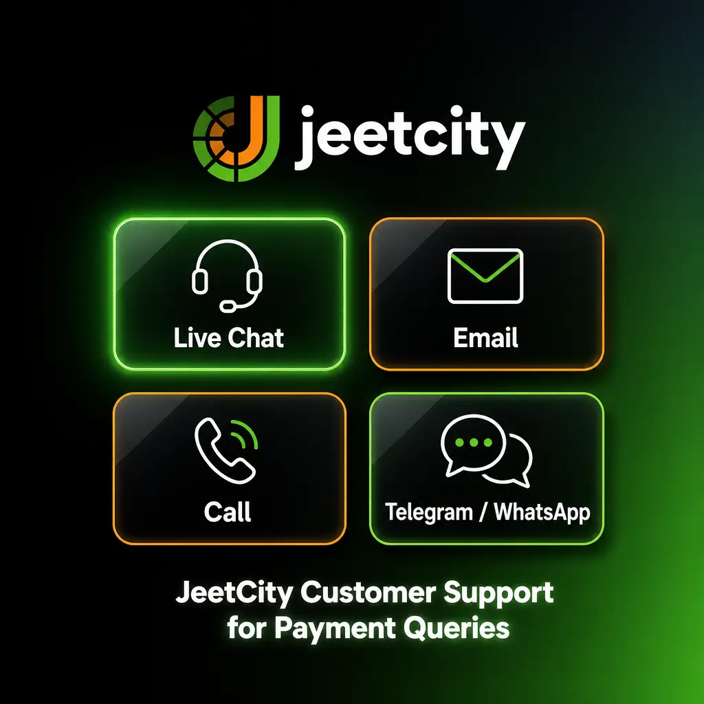 JeetCity 24/7 customer support options for Australian players including live chat, email, and FAQ help centre