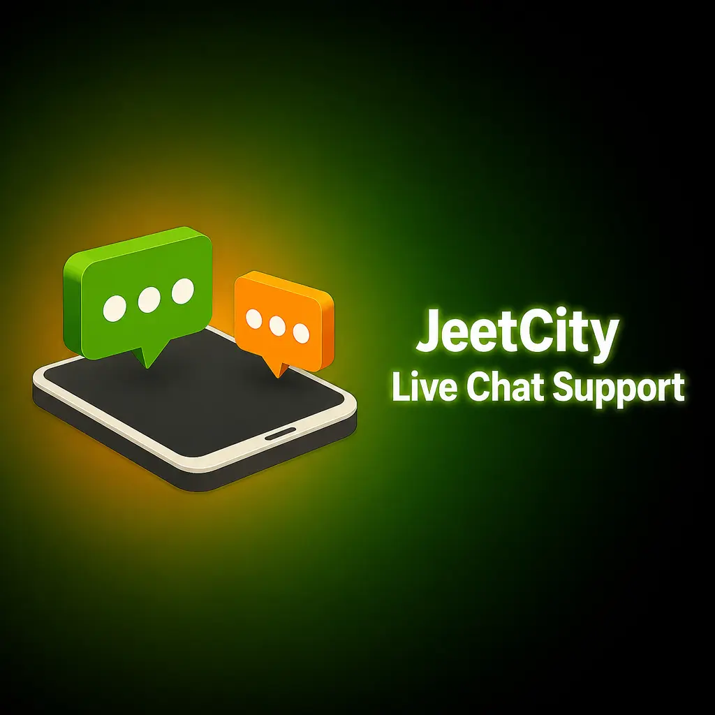 JeetCity live chat support icon on website for 24/7 instant customer assistance in English