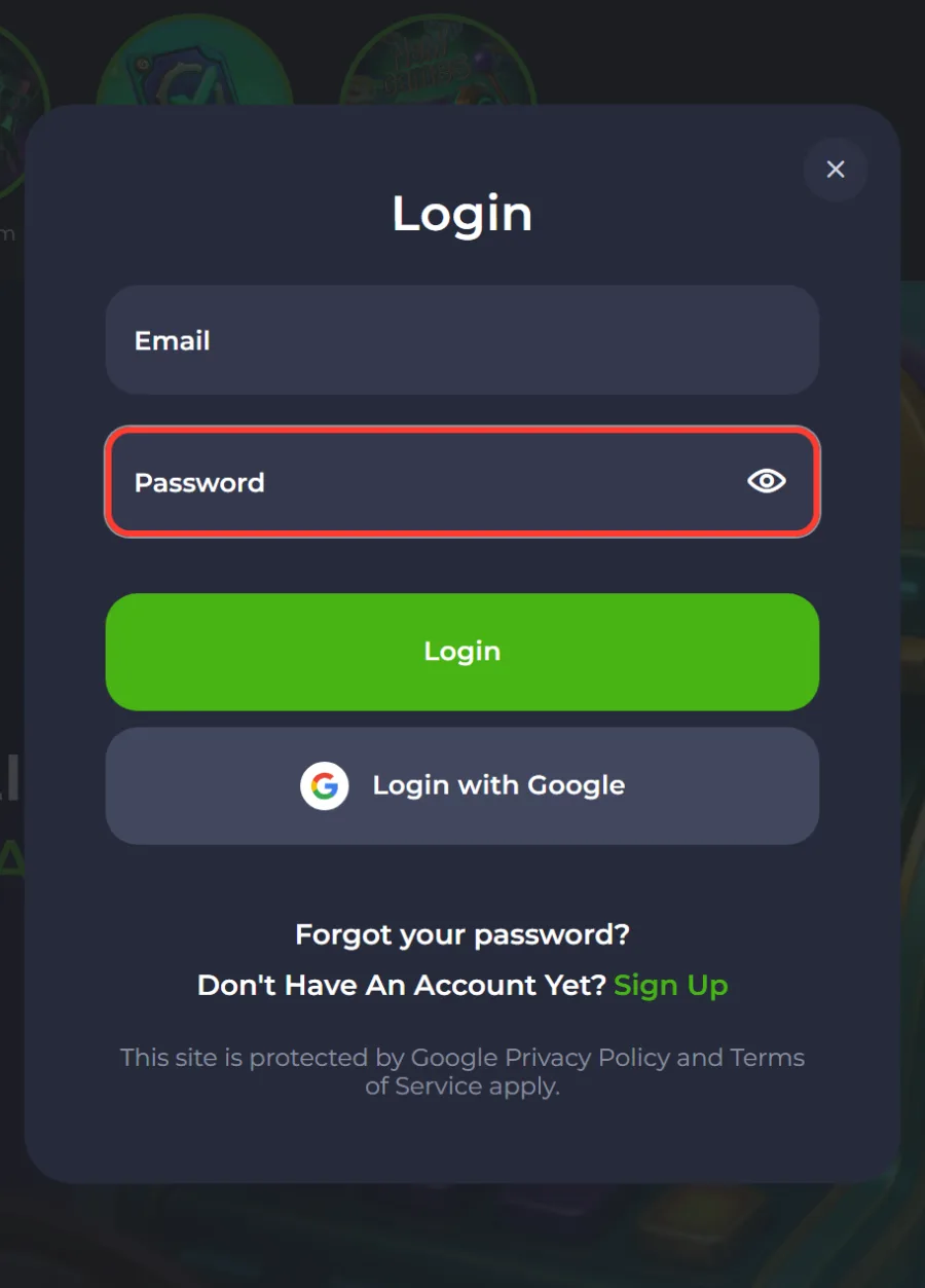 Password field highlighted in the JeetCity login window